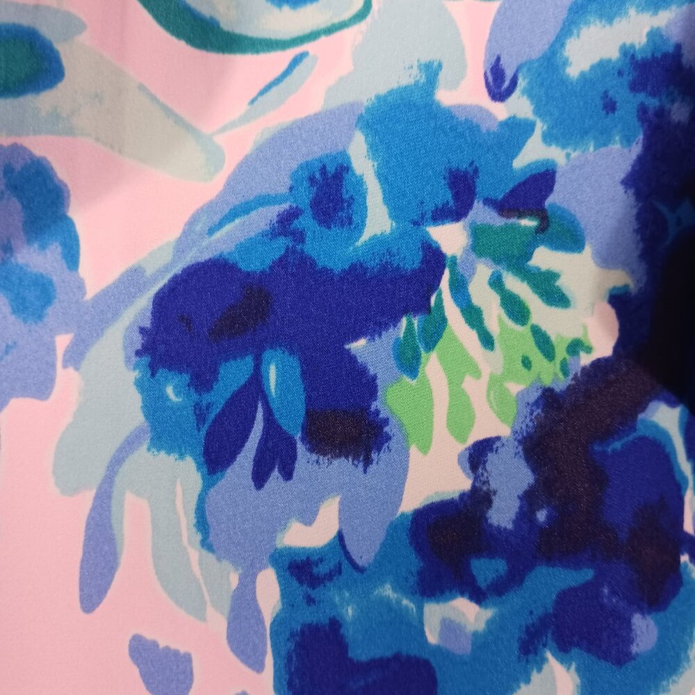 Lilly Pulitzer Rory Dress, Pink Tropics Sweet Pea, Size 14, Racer Back, Flounce - Picture 3 of 16